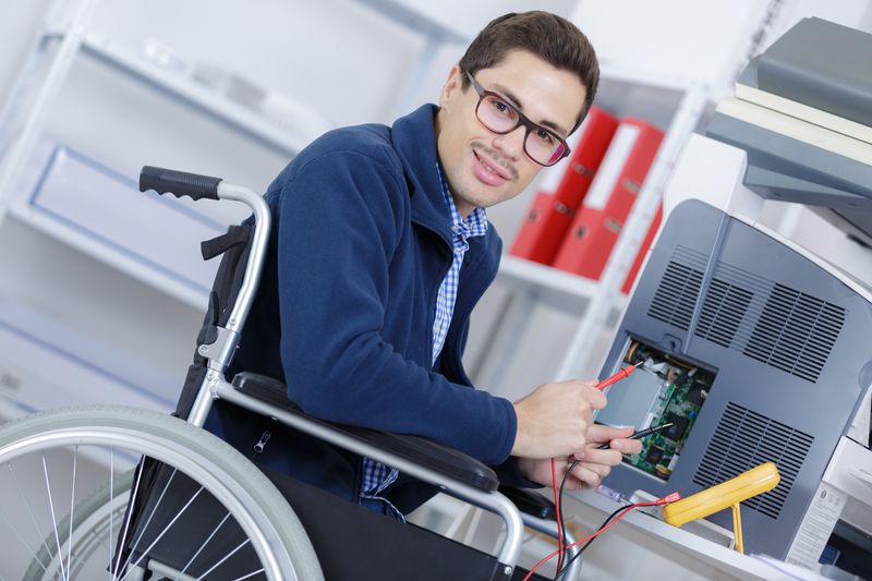 skilled worker in wheelchair